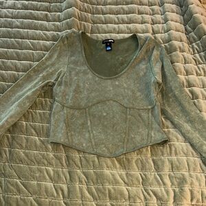 Fashion Nova Sage Long Sleeve Top